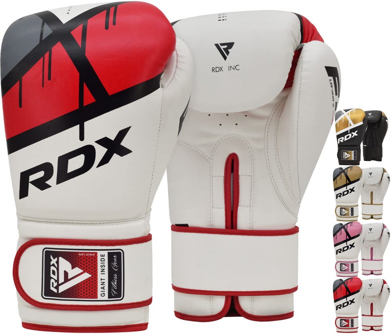 ار دي اكس قفازات الملاكمة RDX EGO Sparring Muay Thai Kickboxing MMA قفازات التدريب الثقيلة Maya Hide جلدية جيدة التهوية طويلة الدعم كيس اللكم وسادات التمرين للرجال والنساء البالغين 8 10 12 14 16 أونصة - Image 1